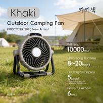 20000mAh Outdoor Camping Fan 6 in 1 Portable Rechargeable Wireless Tent Ceiling Fan with LED Light Camping Air Circulator black
