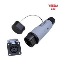 Golf Cart Parts YEEDA Y-30 48V/60V DC Plug & Socket Set for Universal Sightseeing Vehicle Buggy Car Clubcar E-Z-GO EXCAR Y30 60V (1 Set) gray