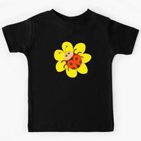 Ladybug on Yellow Flower Kids T-Shirt 170