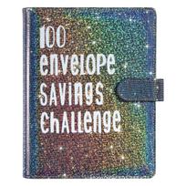 100-A5 PU Leather Budget Binder 100 Sheets Hardcover Agenda Loose-leaf for School Use Money Saving Wallet Challenge (Black,25 pages&A5) juoda