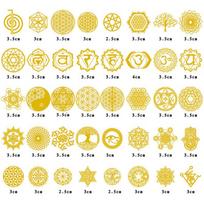 40x Flower of Life Stickers Self Adhesive Stickers Geometry Orgone Pyramid Stick 1 auksas