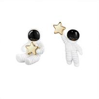 Jewelry Decor Asymmetric Astronaut Earrings Starry for Sky Space Star Stud Earri 1