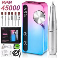 New Professional Nail Drill 45000 RPM, Cordless Portable Electric Nail File, Manicure Tool for Home and Salon Gradient