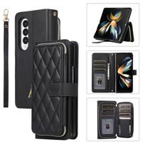 For Samsung  Z Fold 5 Cover Phone Case Leather Card Slot Case, for Galaxy Fold 4/Fold 6/Fold 7 Zipper Flip case Pouch For Galaxy Z Fold 5 juoda