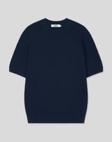 Work On Body Off [Washable] Marcel Cotton Basic Short Sleeve Knit [Navy] Navy/M