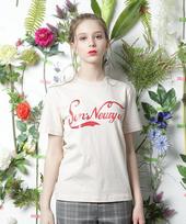 Monkey Flower Women'S Pearl Print Logo Modern Basic Tee Beige/Fs1Wts01F40 Free