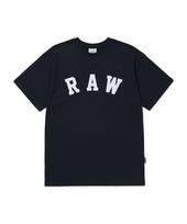 Row Lab Raw Signature Flocked Short Sleeve Tee (Navy) L