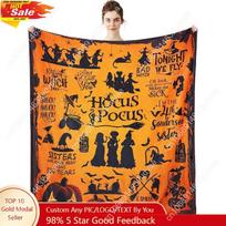 Witch Blanket Halloween Throw Blankets Hocus Pocus Blanket for Women Witch Flannel Fleece Blankets Couch Sofa Bed Chair Deco Size: 75*100cm, Weight: 230 GSM