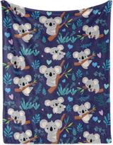 Koalos Antklodė Minkštas Flanelinis Lengvas Mesti Antklodė Koalos Lokas Dovana Vaikams Mergaitėms Berniukams Visų Sezonų Gyvūnų Antklodės Sofai Size: 75*100cm, Weight: 230 GSM blue