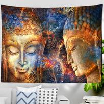 Buddha Tapestry, Psychedelic Spiritual Wall Hanging for Meditation Room Bedroom Living Room Home Decor 100X70CM