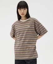 Oioi Collection Daily Striped Ringer T-Shirt [Mocha] L