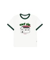 Escape From Welcome Home Print Ringer Short Sleeve T-Shirt Green L