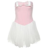 Women's Fashion Sexy Spice Girls with Chest Contrast Color Bow Waist Dress S rožinė