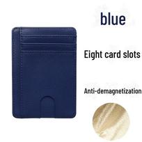 RFID blokuojanti unisex PU kortelių dėklas su keliomis kišenėlėmis mėlyna