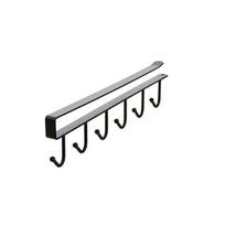 6 Hooks Cup Holder Hang Kitchen Cabinet Under Shelf Storage Rack Organiser Hook Iron Kitchen Storage Rack Bathroom Organizer juoda