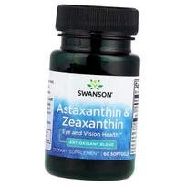 Astaxanthin and Zeaxanthin, Swanson  60 vegcaps (70280053) 60vcaps