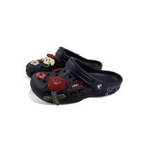 Crocs Classic Clog EVA Beya Beach Hand-painted Sweet and Cute Niche Versatile Campus Style Clogs Unisex Black 36-37 juoda