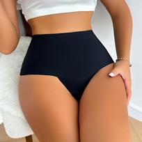 High-Waisted Women's Thong Panties - Body Shaping Waist Cincher, Abdomen Support, Elastic & Breathable M juoda