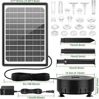 10W Solar Water Fountain with Colorful LED Light 4400mAh Rechargeable Battery Remote Control Solar Fountain Pump with 16 Nozzles
