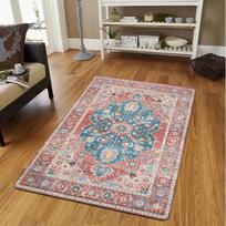 Traditional Turkish Area Rug, Medallion Carpet Bohemian Living Room Rug, Vintage Style Floor Decor, Washable Rug, Non Slip Rug 40x60cm