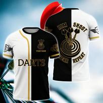 Funny 3D Dart Print Men's T-Shirts Casual O-neck Short Sleeve Personalization Club Fashion Loose T-Shirts S balta