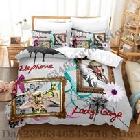 Lady Gaga Mayhem Bedding Set Single Twin Full Queen King Size Bed Set Adult Kid Bedroom Duvetcover Sets Anime Bed EU Single(135*200cm)3pcs