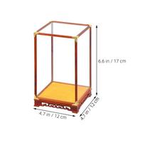 Glass Display Case Buddha Protective Box Transparent Wooden Frame Desktop Storage Organizer Multi-Functional Collectibles