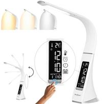 LED Desk Lamp Night Light Adjustable LCD Alarm Clock 7W USB Rebel