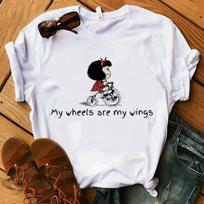 PAZ Mafalda or QUIERO Cafe Printed Women New Tshirts Harajuku FeUnisex Tshirts Clothing Camisas Mujer Girls Top Tee S