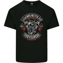 Legendos Niekada Miršta Shovelhead Variklis Motociklininko Garažas Motociklo Marškinėliai 100% Medvilnė Apvalus Kaklas Vasaros Trumpomis Rankovėmis Laisvalaikio Vyriški Marškinėliai S