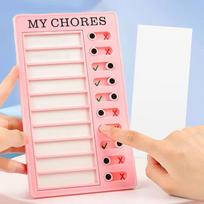 Reusable My Chores Checklist Task Board Daily Schedule Planner Memo Chore Chart Kid Responsibility Behavior Self Discipline Card rožinė