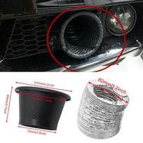 1pcs Universal Car Front Bumper Air Intake Pipe Kit Abs Turbine Inlet Pipe Air Funnel Turbo Charging System Accessory Round