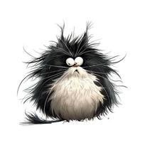 Self-adhesive Waterproof Toilet Stickers Cartoon Fluffy Cat Tsundere Expression for Bathroom Wall Decor 29x30cm įvairiaspalvis