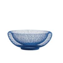 INS Style Iron Mesh Storage Tray Nordic Style Handmade Double-layer Fruit Basket Geometric Metal Fruit Tray Living Room mėlyna