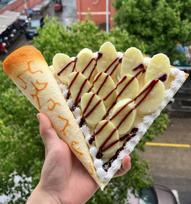 1piece set of artificial crepes pizza open dessert Chipotle Aioli sauce beef closed pancake model display supports customization giliai rausva spalva