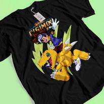 2026 Summer Digimon Adventure Anime Taichi YagamiAgumon Loose Shortsleeved Pure Cotton Childrens Tshirt Tide Unisex Casual S