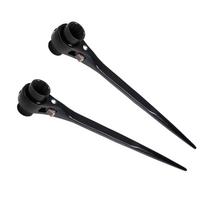 2 vnt. 19 mm/22 mm pastolių pėdų raktas, dvigubas lizdinis spiralinis reketinis raktas varžtų ir pastolių lyginimui 2pcs black