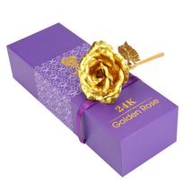24k Yellow Gold Foil Collectible Rose Flower Unique Gift For Girlfriend Mom Wife Artificial auksas