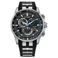 CITIZEN Eco-Drive serijos Classic 200 metrų atsparumas vandeniui Saulės energija veikiantis kvarcinis Nerūdijančio plieno PU dirželis 43 mm Vyriškas laikrodis Juodas ciferblatas CB5970-02H juoda