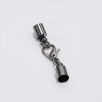 10pcs/Lot Leather Cord Bracelet Lobster Clasps Hooks 3 4 5 6 7 8 10mm Crimps End Tip Caps Connectors for Jewelry Making Findings 3mm gray