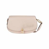 MICHAEL KORS Mila Metal Logo Lock Striped Shoulder Strap Cow Split Leather Shoulder Crossbody Bag Medium Women's Nude Pink auksas