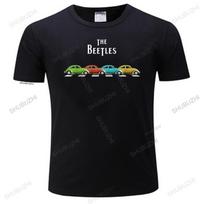 Vyriški vasariniai aukštos kokybės marškinėliai Klasikiniai vintažiniai Buggy automobiliai The Beetles Senų automobilių mylėtojas Unisex madingi apvalios apykaklės marškinėliai Juodi S įvairiaspalvis