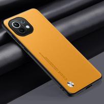 Prabangus odinis dėklas Xiaomi Mi 11 Lite 5G NE nugarėlės dangteliui Silikoninis smūgiams atsparus apsauginis telefono dėklas Xiaomi 11 Lite 11Lite Mi 11 Lite 5G NE geltona