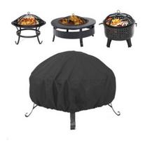 Waterproof 210D Oxford Fire Pit Cover Silver Coated Dustproof Outdoor Heater Protector for Patio Home 77x31cm juoda