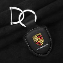 Naujas Odinis Automobilio Raktų Žiedas Skydo Tipo Raktų Žiedas Porsche Panamera Cayenne Taycan 911 718 Macan Carrera-GT 928 944 968 944 juoda