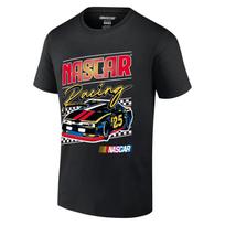 Icon Sports Oficialiai licencijuoti Nascar gerbėjų medvilniniai marškinėliai suaugusiems Juodi 552 L black