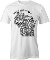 STATE MANDALA WISCONSIN TShirt Tee Short-Sleeved Cotton CLOTHING HEART S1WSA814 L
