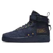 Nike Sf Air Force 1 Mid Obsidian Metallic Gold 917753-400 44.5 juoda