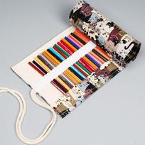 Roll up Pen Holder Case Makeup Brush Holder Pencilcase Pen Bag Pencil Wrap Colored Pencil Cases 24 Holes No pencils