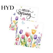 Restaurant Tablecloth Watercolor Floral Round Tulip Wildflower Party Holiday Coffee Banquet Table Cover for Dining Picnic BBQ Decoration